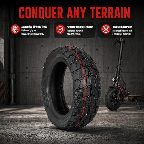 80 65 6 Off Road Tubeless Tire 10 Inch 10x3 255x80 Electric Scooter Replacement Tire Compatible with Nanrobot D4 D5 D6 Apollo Pro and Varla Eagle One Anti Slip Shockproof Wheel Parts