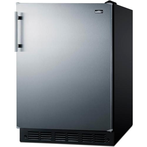 24 Refrigerator-Freezer, Peak24 Undercounter Fridge, 5.0 cu.ft. Capacity, Stainless Steel/Black- CT66BK2SS