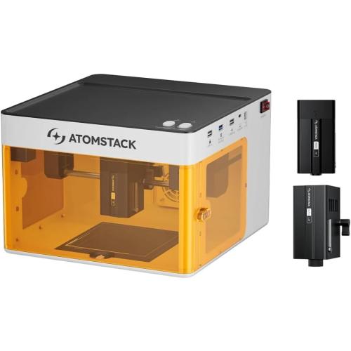 Atomstack P1 5W Compact Desktop Laser Engraver & Cutter, Fully Enclosed Portable Machine with Free App, 110×110mm Work Area for Wood, Leather & Metal Marking