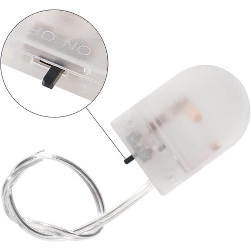 Alinan 5pcs Button Battery Holder Coin Cell Battery Holder with Switch CR2032 1 X 3V Battery Holder Battery Storage Boxes Cover with Wires On ON-Off Switch Socket Container (Clear)