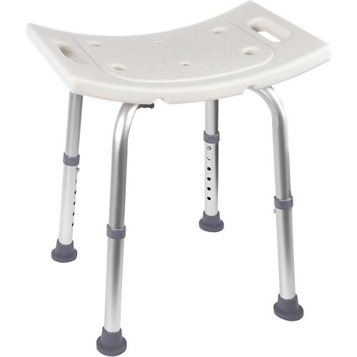 White and Grey Shower Chair, Adjustable Non-Slip Shower Bench with Suction Feet, Shower Seat for Inside Shower or Tub, Medical Bath Stool for Adults, Elderly & Disabled