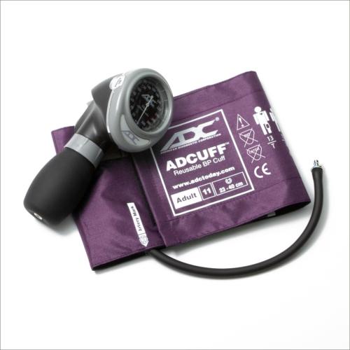ADC - 703-11AV Diagnostix 703 Palm Style Aneroid Sphygmomanometer with Adcuff Nylon Blood Pressure Cuff, Adult, Purple