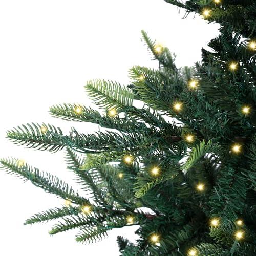 Naomi Home 7 5ft Nordic Christmas Tree with Lights Realistic Charming Christmas Tree Prelit with 1266 Branch Tips 700 Warm Lights and Metal Stand Aritificial
