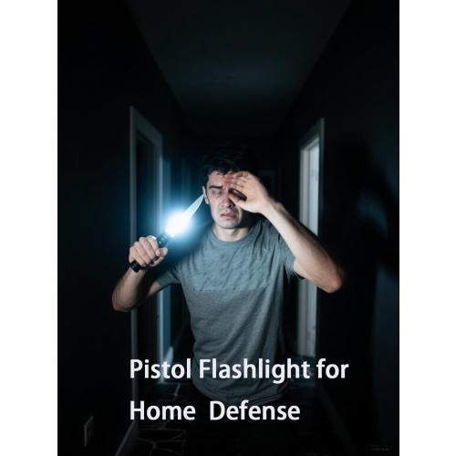 EZshoot 800 Lumens Pistol Flashlight Compatible with Picatinny and GL Rails, Compact Pistol Light with Slide Rail, Rechargeable Gun Light with Strobe Mode for Home Defense and Hunting