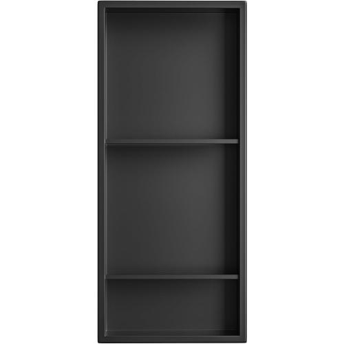 Stainless Steel Shower Niche Matte Black 30 X 12 W/ 3-Tier Shelf | Recessed shower niche no tile needed,space-saving,vertical niche, silver bathroom niche shower for shampoo & soap storage
