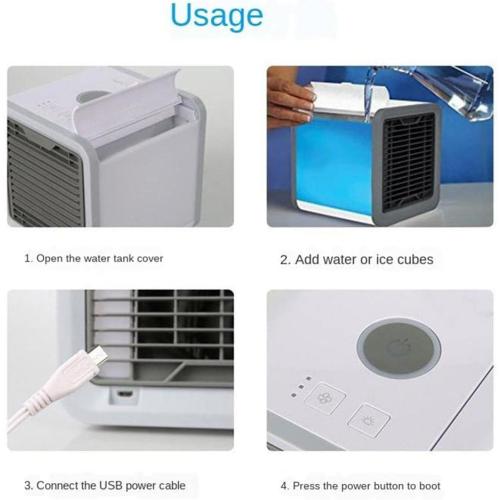 Mini Air Conditioner USB Cooling Home Tabletop LED Desk Air Cooler Purifier