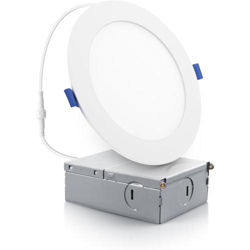 ECOELER 6 Inch Slim Recessed Lighting with Junction Box, Dimmable Recessed Can Lights, 5000K Daylight, 12W 1100Lm Dimmable LED Downlight, ETL & FCC Listed