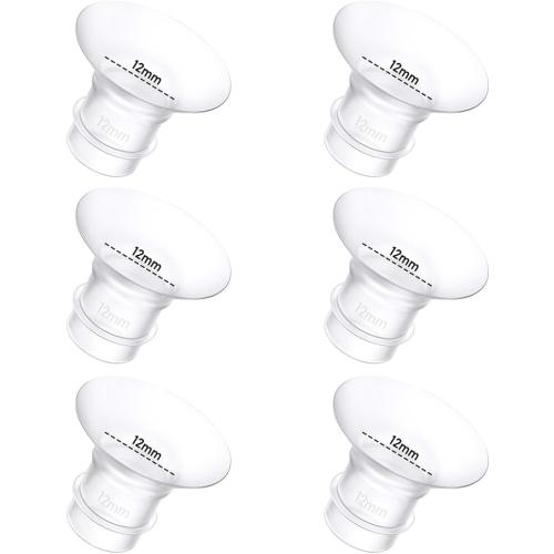 6Pcs Breast Pump Flange Insert 12mm Compatible with Momcozy/Spectra/Medela/eufy/Elvie/Lansinoh/Paruu P10 Breast Pump, Fit for Momcozy M5/M9/M6/V2 Pro/V2 pro/S12 Pro/eufy E10 S1 S1 Pro, 24mm Flange