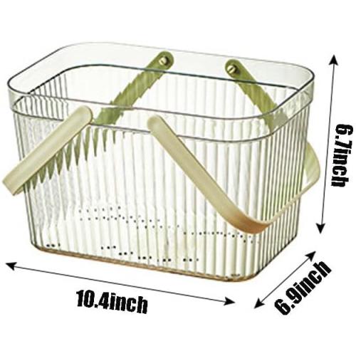 Dorm Storage Organizer, Portable Shower Caddy Plastic, Plastic Shower Caddy Basket Tote For Bathroom College Dorm Acrylic Container for Shower 10.4×6.9×6.7inch,Transparent Green