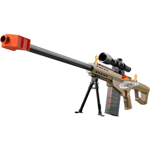 Soft Bullet Toy Gun Sniper Rifle with Scope Realistic Shell ejecting Foam Blaster Fake Gun Look Real shotgun Dart Pellet Shooting Game for Boys Teen Adults Gifts Age 8  10 12 Year Old (Brown)