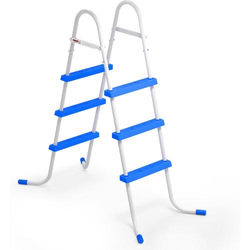 Heavy Duty Steel Frame Swimming Pool Ladder for Above Ground Pools | 3-Step Double-Sided Pool Stairs for 36 Height Pools, 450lbs Capacity with Anti-Slip Rubber Feet & Wide Steps