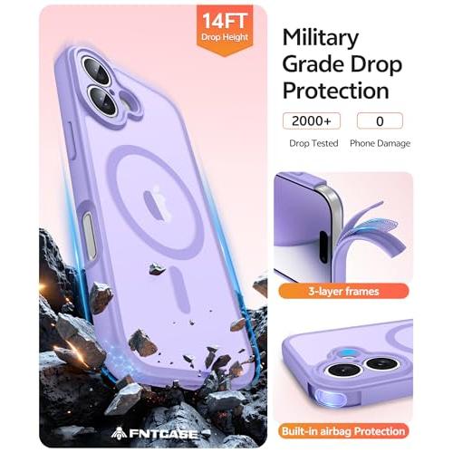 FNTCASE for iPhone 17 Case, Compatible with Magsafe, Glass Screen Protector