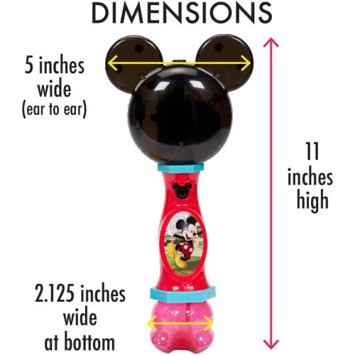 Little Kids Disney Mickey Mouse Light and Sound Musical Bubble Wand, Includes Bubble Solution, Multi (20511)