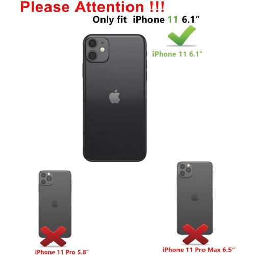 SunStory Compatible with iPhone 11 Case with HD Screen Protector, 3-Layer Heavy Duty Full-Body Cover,3 in 1 Hybrid Protective Case for iPhone 11 6.1,Black