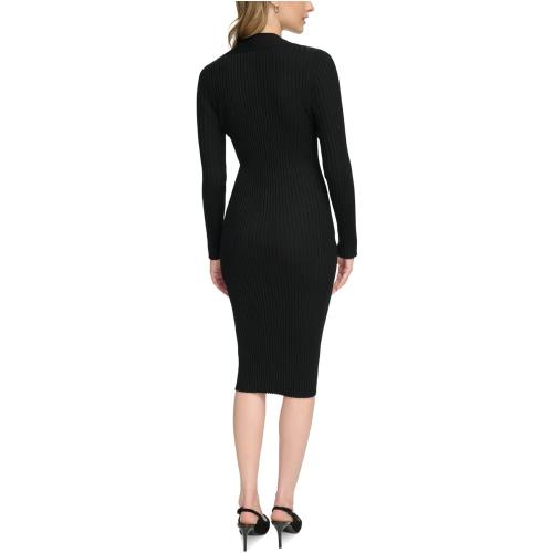 Calvin Klein Womens Sweater Dress V-Neck Sweaterdress Black XL