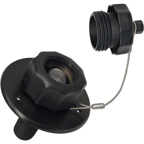 G-Sunny All Metal RV City Water Inlet with Check Valve, RV Water Inlet Replacement, RV Water Fill Inlet,RV Water Inlet Connection for for RV Camper Motorhome Trailer Marine (Matte Black)