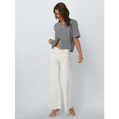 LILLUSORY Short Sleeve Cardigan Sweaters for Women 2025 Summer Cropped Button Up Sweater Tops Casual Shirt Y2K Outfits