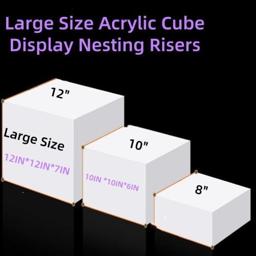 12 Large Buffet Risers,3Pcs 12,10,8 Buffet Risers,Food Risers for Buffet Table Display Stand Shelf for Party Catering Dessert Jewelry Collectibles Acrylic Cube Boxes
