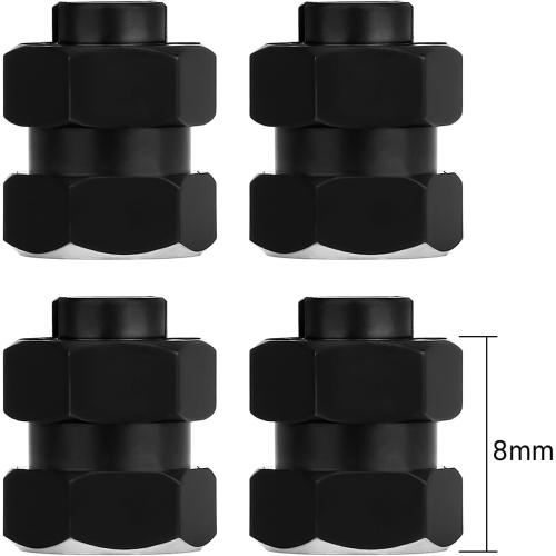 INJORA Black Stainless Steel Wheel Hex Hub  5mm Extenders for Axial SCX24 Upgrade 1/24 RC Crawler, 12g/Set