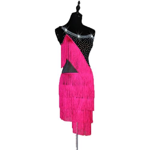 Size M...Shiny Latin Dance Dresses Women's Cha Cha Professional Performance Costumes Ballroom Tango Competition Dancewear