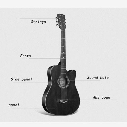 Guitar Acoustic Guitar Bedroom Beginner Family Teaching Fingerstyle Folk Performance 38-inch Portable Solid Wood Beginner Acoustic Guitar Starter Package Student G (Orange Long)