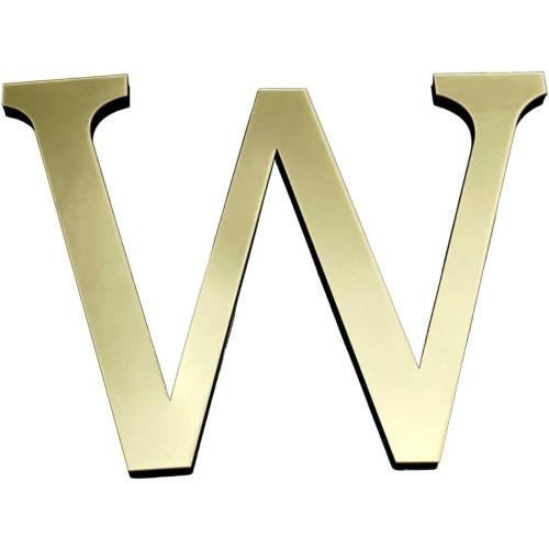 Large 3D Raised Letter Wall Stickers, 20cm 7.87inch Acrylic Alphabet Decals, Self-Adhesive Home Decor Letters for Living Room, Bedroom, Office, DIY, Light Gold (W, Light Gold)
