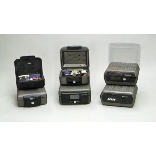 SentrySafe Fireproof Safe with Key Lock, Chest Lock Box for Home or Travel Secures Money, Documents, 0.18 Cubic Feet, 6.1 x 14.3 x 11.2 Inches, 1210
