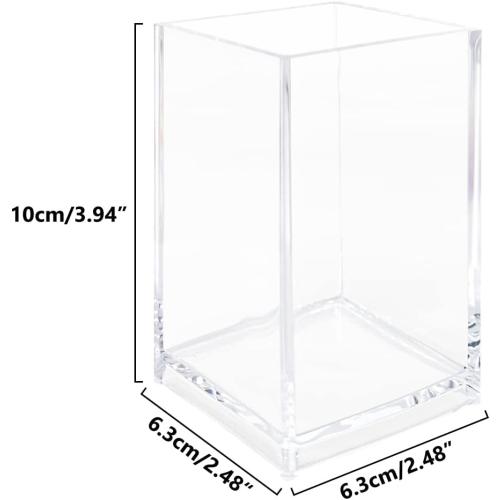 Newkita 3 Pack Clear Acrylic Cosmetic Pencil Pen Holder Cup, Clear Makeup Brush Holder, Desk Acrylic Brushes Storage