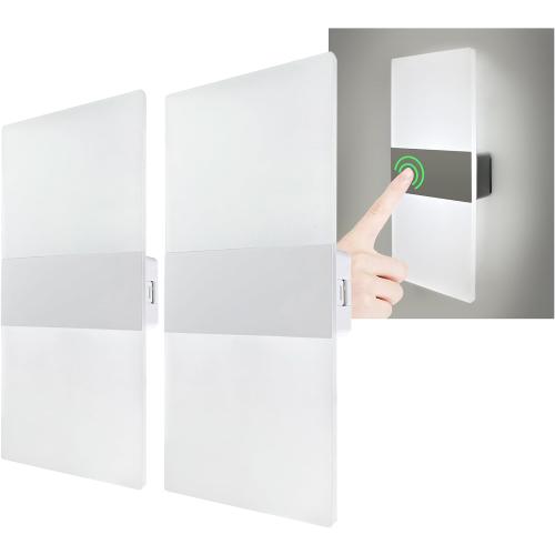 Battery Operated Wall Sconces,Rechargeable USB Wall Lamps Set of Two for Living Room Bedroom Hallway,Three Level Light Adjustment,Bedside Lights,Touch Control Switch White Light
