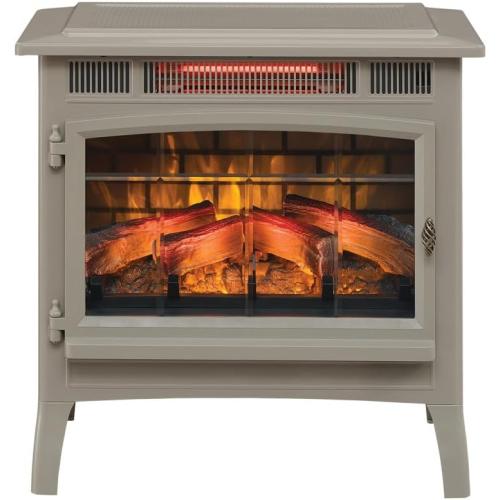 duraflame Freestanding Electric Fireplace Stove Heater with 3D Flame Effect for 1,000 Sq. Ft. Room, French Gray