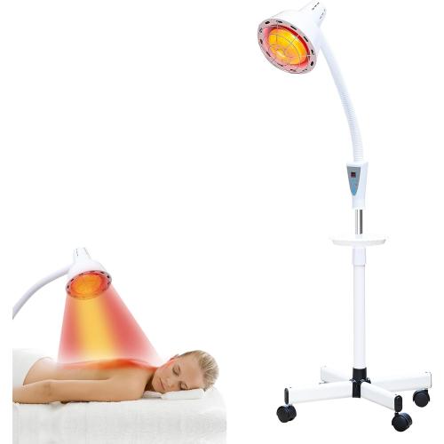 LHCYLDQ Infrared Light,275W Red Near Infrared Heat Lamp for Relieve Joint Pain and Muscle Aches,Adjustable Red Light Standing Lamp Set(White)