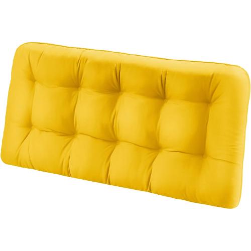 Tufted Bench Cushions for Outdoor Furniture, 44 x 19 Porch Swing Cushions Filled with Foam, Overstuffed Patio Cushions for Bench Loveseat with 2-3 Seats,Thick and Water Resistant, Yellow