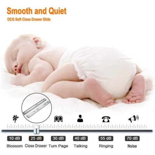 Soft Close Drawer Slides 18 Inch (1 Pair), OCG Full Extension Ball Bearing Side Mount Drawer Slides for Cabinets with Face Frame, with Rear Mounting Brackets