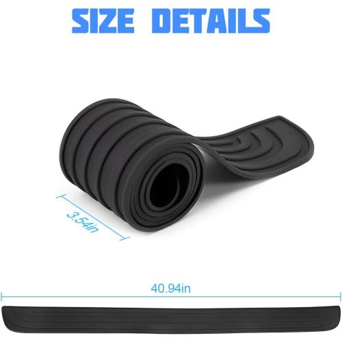 Car Rear Bumper Protector Guard - Anti-Scratch, Non-Slip, 40.9in Black Rubber Accessory