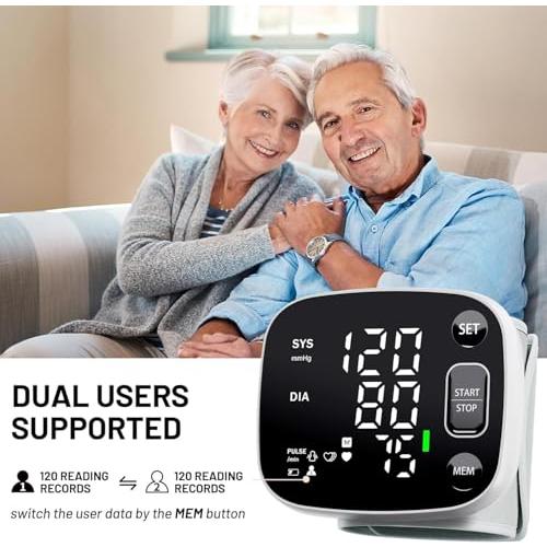 Oklar Wrist Blood Pressure Monitor, FDA Cleared Rechargeable BP Machine