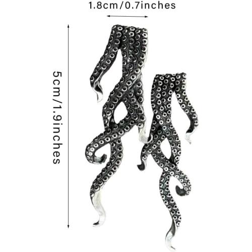 Octopus Snake Stud Earrings for Women Vintage Gothic Animal Stud Earrings Snake Earrings Octopus Earrings Front Back Pierced Stud Earrings Punk Rock Earrings Halloween Jewelry Outfits Accessories