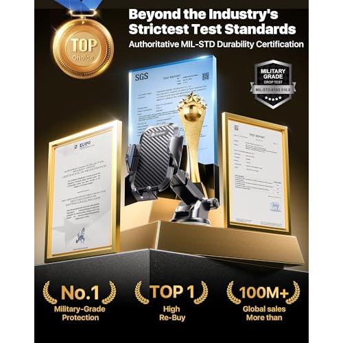 andobil Car Phone Holder, 2026 Military-Grade 89lbs Strongest Suction Phone Holders for Your Car Dashboard/Windshield/Vent Easy Clamp Car Phone Mount Stand for iPhone 17 16 15 14 13 Pro Max Samsung