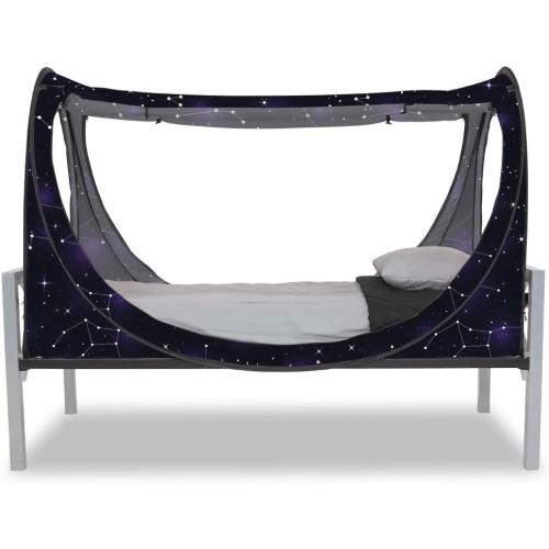 Privacy Pop up Eclipse Bed Tent Bed Drapes (Starry Constellation, Twin)
