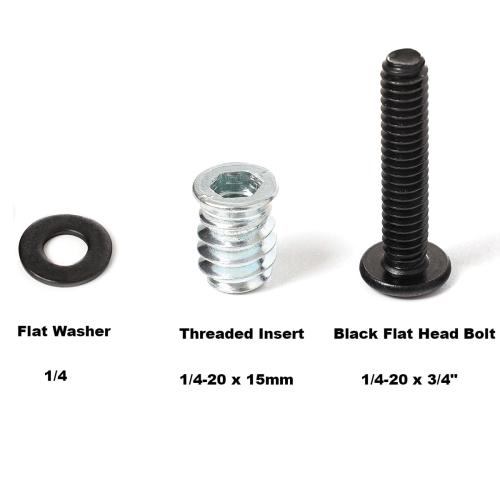 30 Sets 1/4-20 Threaded Inserts and Bolts Kit for Woodworking Wood Inserts and Bolts