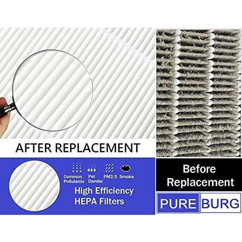 PUREBURG Replacement Filter Compatible with Proscenic A8 Air Purifier, H13 True HEPA Activated Carbon 2-in-1 3-Stage Filtration Air Clean Dust VOCs,2-Pack