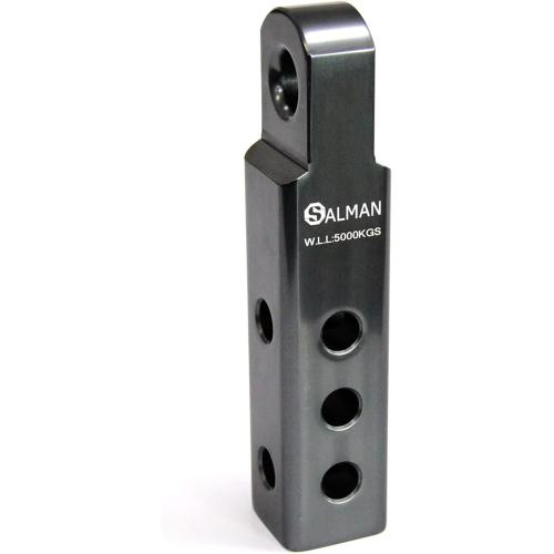 SALMAN 5T 11,000 LBS WLL Aluminum Alloy 6061 Long Hitch Receiver and Bow-Shackle and Pin with R Clip Winch Accessories (Grey)