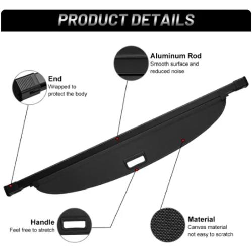 for Acura MDX YD3 YD4 MK3 3th 3Gen 2014~2020 2015 Car Trunk Cargo Cover Luggage Storage Rear Boot Tray Security Shielding Shade(2014-2018)