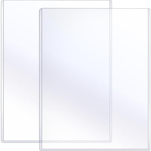 Sherr 2 Pcs Rigid Print Protectors Fit 24 x 36 Inch Poster Paper, Top Loading Page Protectors Plastic Poster Sleeves PVC Clear Sheet Holder to Display Photo Document Magazine Certificate