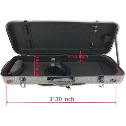 16 inch Viola Case Durable Carbon Fiber Composite Oblong Viola Box fit For 15-17inch Adjustable, Viola case Lightweight, 2.5 kg