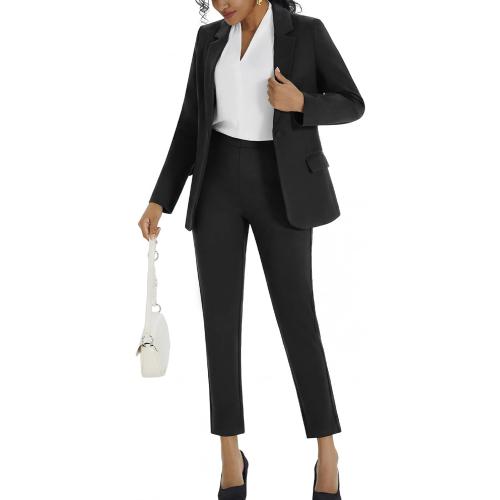 Kelyaa Women's 2 Piece Suit Set Business Casual Slim Fit One Button Blazer and Pant Suit for Office Work Professional Outfits