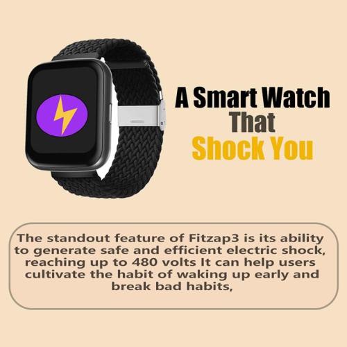 Electric Shock Alarm Clock for Heavy Sleepers | Wearable Silent Strong Zap Alarm Clock | Shock Pulse for Self-Discipline and Combat Fatigue | With 1.69 Touch Screen