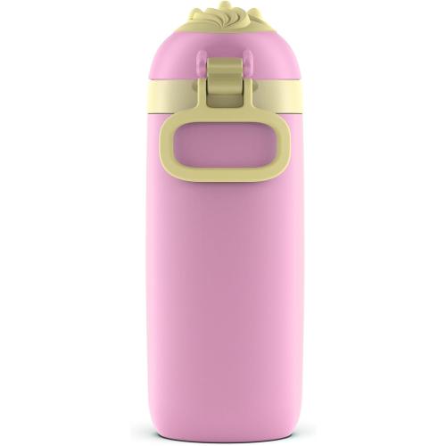 Ello Ellies 12oz Vacuum Insulated Stainless Steel Kids Water Bottle with Straw and Built-in Carrying Handle and Leak-Proof Locking Lid for School Backpack, Lunchbox and Outdoor Sports, Unicorn
