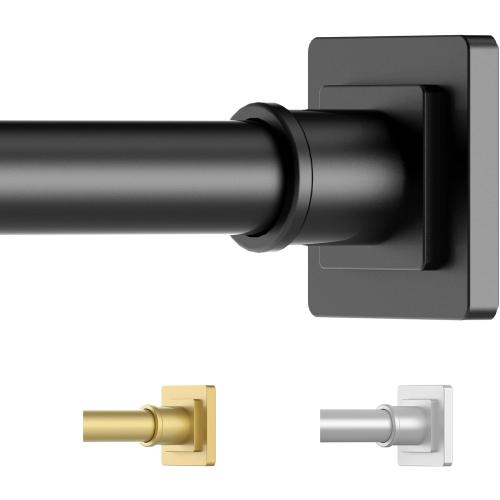 Shower Curtain Rod Adjustable 31-79, Anti-Rust Shower Rod & Spring Tension Shower Rod No Drill, Black Shower Curtain Rod for Bathroom Tension Rod