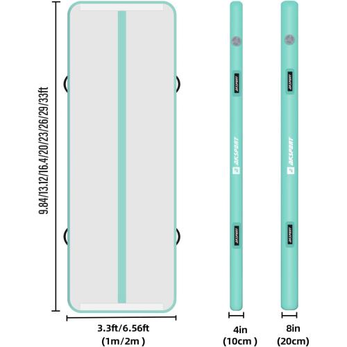 AKSPORT Gymnastics Air Mat Tumble Track Tumbling Mat Inflatable Floor Mats with Air Pump for Home Use/Tumble/Gym/Training/Cheerleading/Parkour/Beach/Park/Water