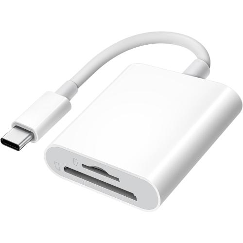 USB C SD Card Reader for iPhone 15 16/iPad/MacBook/Mac, xdgeLoad USB-C Type C SD Reader Supports SD and MicroSD Memory Card Adapter, Trail Camera Viewer Plug and Play - 2 Pack
